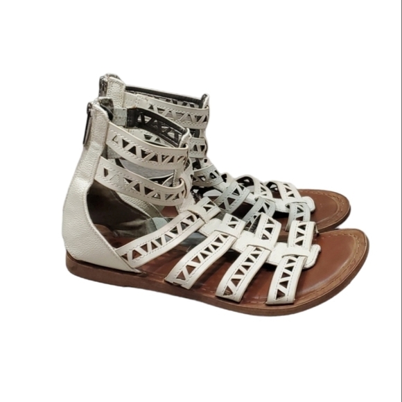 Circus by Edelman Womens Gladiator Ankle Zip Flats shoes sandals sz 9.5M - Picture 1 of 12